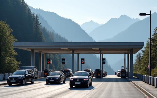 Mautstation an einer Sondermautstrecke in Österreich