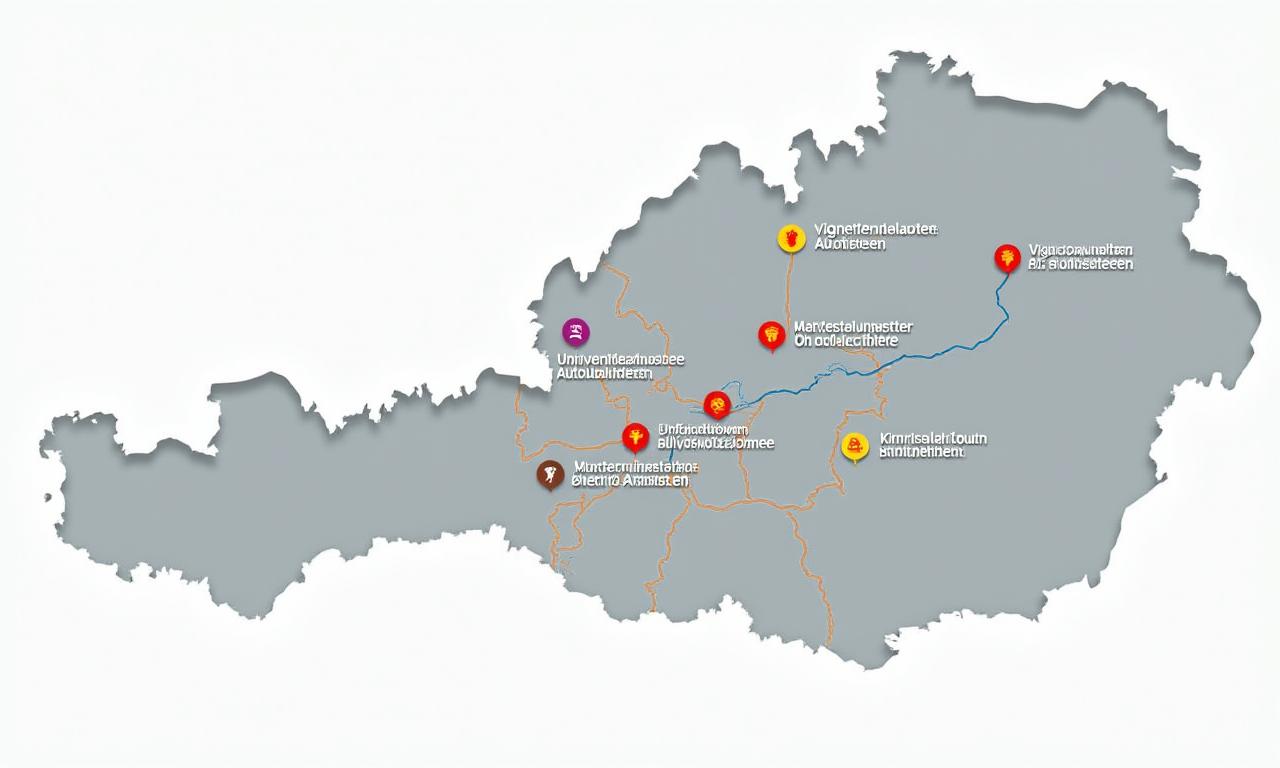 Interaktive Karte von Österreich mit markierten Mautstrecken und Umweltzonen